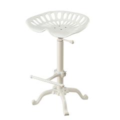 Adjustable Tractor Seat Barstool - White
