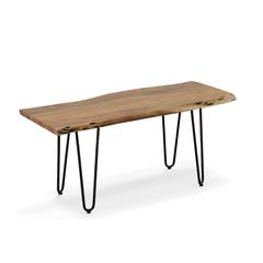Seti Live Edge Coffee Table/Bench - Natural Top - Black Base