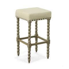 Remick 30" Barstool - Weathered Gray - Linen Upholstery