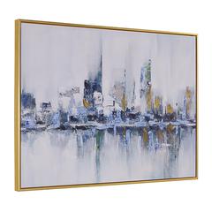 Cityscape Abstract Wall Art - Gold Frame - Large