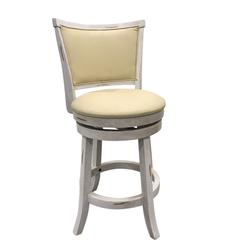 Beckett Upholstered Swivel Seat Barstool - Set of 2 - Sand - Cream Upholstery