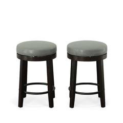 Era Swivel 24" Counter Stool - Set of 2 - Gray/Espresso