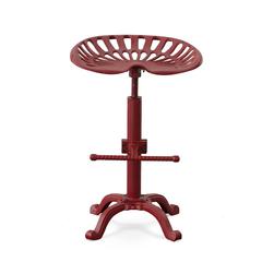 Adjustable Tractor Seat Barstool - Red