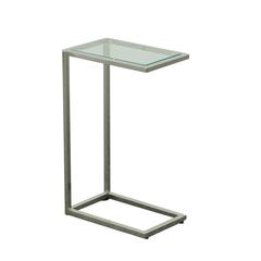 Aggie C-Form Accent Table - Glass Top - Chrome