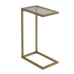 Aggie C-Form Accent Table - Glass Top - Gold