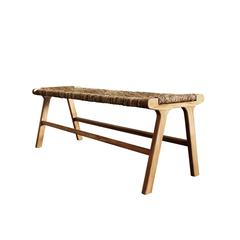 Karson 48" Banana Weave Bench - Caramel - Natural