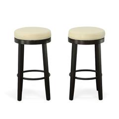 Era Swivel 30" Barstool - Set of 2 - Cream/Espresso