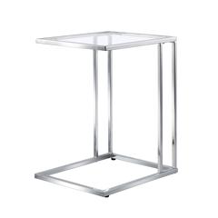 Provenzano Glass Top C-Form Table - Chrome