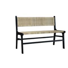 Leana Rattan Bench - Black