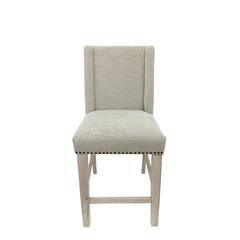 Upholstered 24" Counter Stool - Set of 2 - Natural Driftwood - Fawn Upholstery