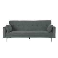 Siena Velvet Convertible Sleeper Sofa - Gray