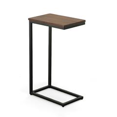 Aggie C-Form Accent Table - Chestnut Top - Black Base