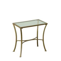 Palin Glass Top Accent Table - Antique Gold