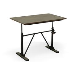 Brio Sit or Standing Adjustable Desk - Elm Top - Black Base