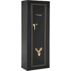 Black Gun Metal Storage Cabinet With Steel And Wood Construction