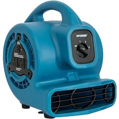 P-80A 600 CFM Multi-Purpose Mini Air Mover, Utility Fan, Dryer, Blower - Blue