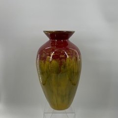 Red/Gold Spun Bamboo Vase