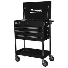34" Professional 3 Drawer Service Cart - Black