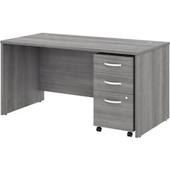 Studio C 60W x 30D Office Desk with Mobile File Cabinet