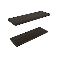 Ecco 31.5" Wide Floating Shelves Set Of 2, Shelves For Wall Decor, Dark Oak