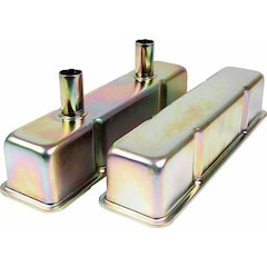 Valve Covers SBC Steel Zinc w/Tubes