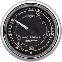 2/16 Chrono Chrome Gauge Vac/Boost  30HG/30PSI