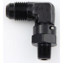 #6 x 1/8 MPT 90 Deg Swivel Adapter Black