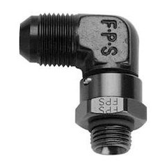 #6 x 9/16-18 90 Deg Swivel Adapter Black