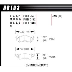 Brake Pad GM D-52 Blue Pad