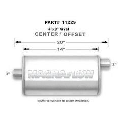 Stainless Muffler 3in Offset In/Center Out