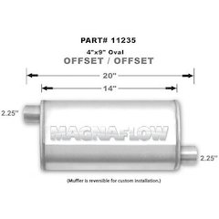 Stainless Muffler 2.25in. Offset In/Out