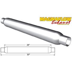 Glass Pack Muffler 2.5in Aluminized Large