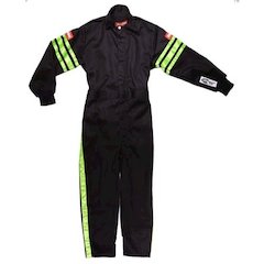 Black Suit Single Layer Kids X-Small Green Trim