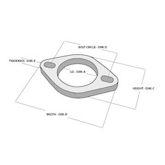 2-bolt Stainless Steel F lange (2.75in I.D.) Each