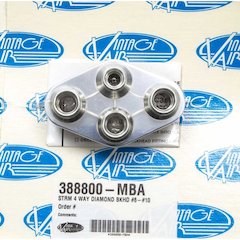 4 Way Diamond Bulkhead #8 and #10 O-Ring