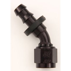 #6 45 Deg Push-On Hose End Black