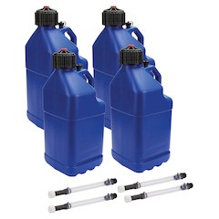 Utility Jug 5 Gal w/ Filler Hose Blue 4pk