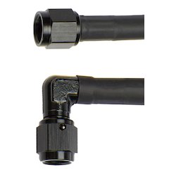 Coated Braided Line 18in #4 Hose -4 90 Deg/-4 Str