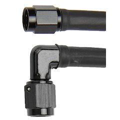 Coated Braided Line 18in #3 Hose -3 90 Deg/-3 Str