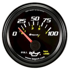2.0 Dia Oil Pressure Gauge Black  0-100psi