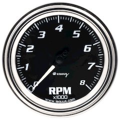 3-3/8 Dia Tachometer 8000 RPM Chrome