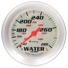 2-5/8 Dia Water Temp Gauge Silver  130-280
