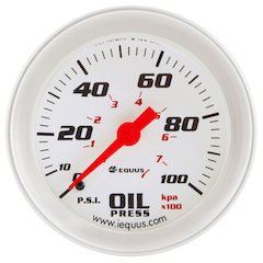 2-5/8 Dia Oil Pressure Gauge Silver  0-100psi