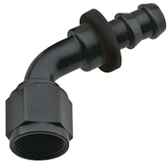 Hose Fitting #6 60 Deg Push Lock Black