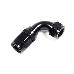 Hose Fitting #12 90 Deg. to #16 Hose Black