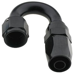 Hose Fitting #4 180 Deg Pro-Flow Black