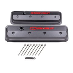 SBC Valve Cover Slant Edge Black Crinkle