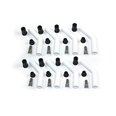 Ceramic Spark Plug Boot Kit 45-Deg 8pk White