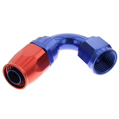 10AN 120 Degree Female Aluminum Hose End RD BLU