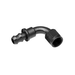 6AN Push Lock Hose End s- Black 90